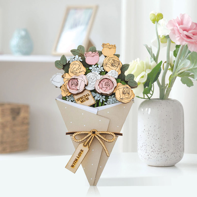 Mum 3D Flower Figurine Card Letterbox Gift