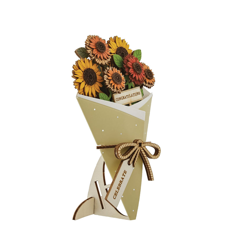 Congratulations 3D Flower Figurine Card Letterbox Gift