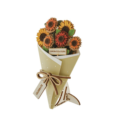 Congratulations 3D Flower Figurine Card Letterbox Gift