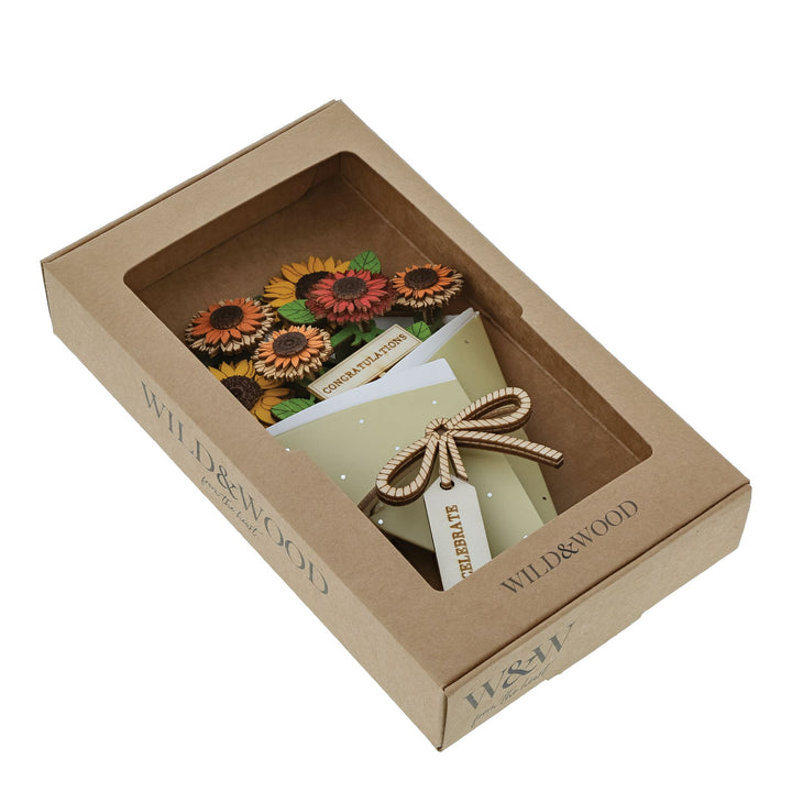 Congratulations 3D Flower Figurine Card Letterbox Gift