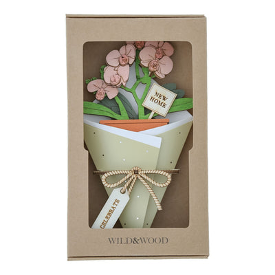 New Home 3D Flower Figurine Card Letterbox gift