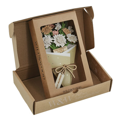 Just Married 3D Flower Figurine Card Letterbox gift