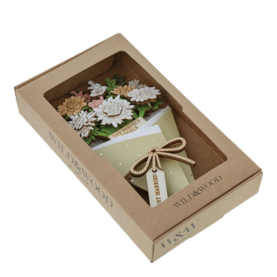 Just Married 3D Flower Figurine Card Letterbox gift