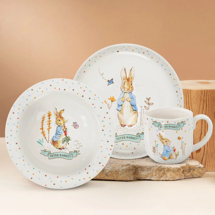 Peter Rabbit 3 Piece Ceramic Dinner set by Beatrix Potter