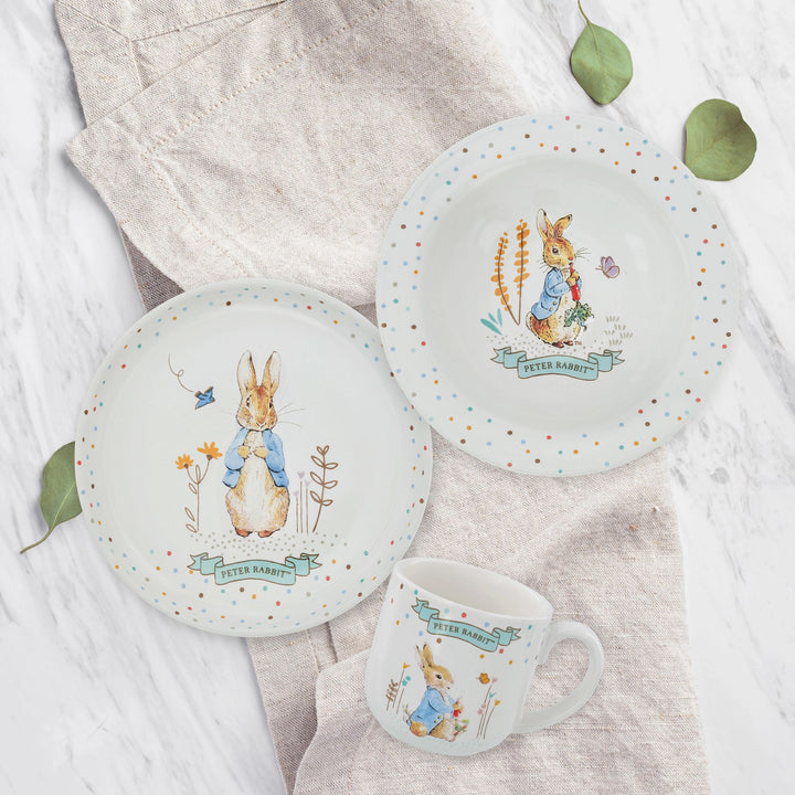 Peter Rabbit 3 Piece Ceramic Dinner set by Beatrix Potter