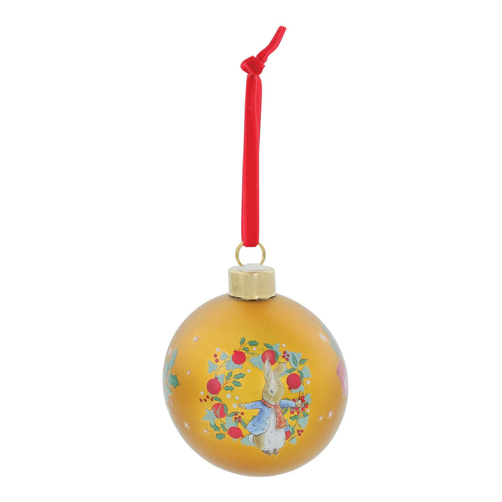 Peter Rabbit Gold Festive Bauble