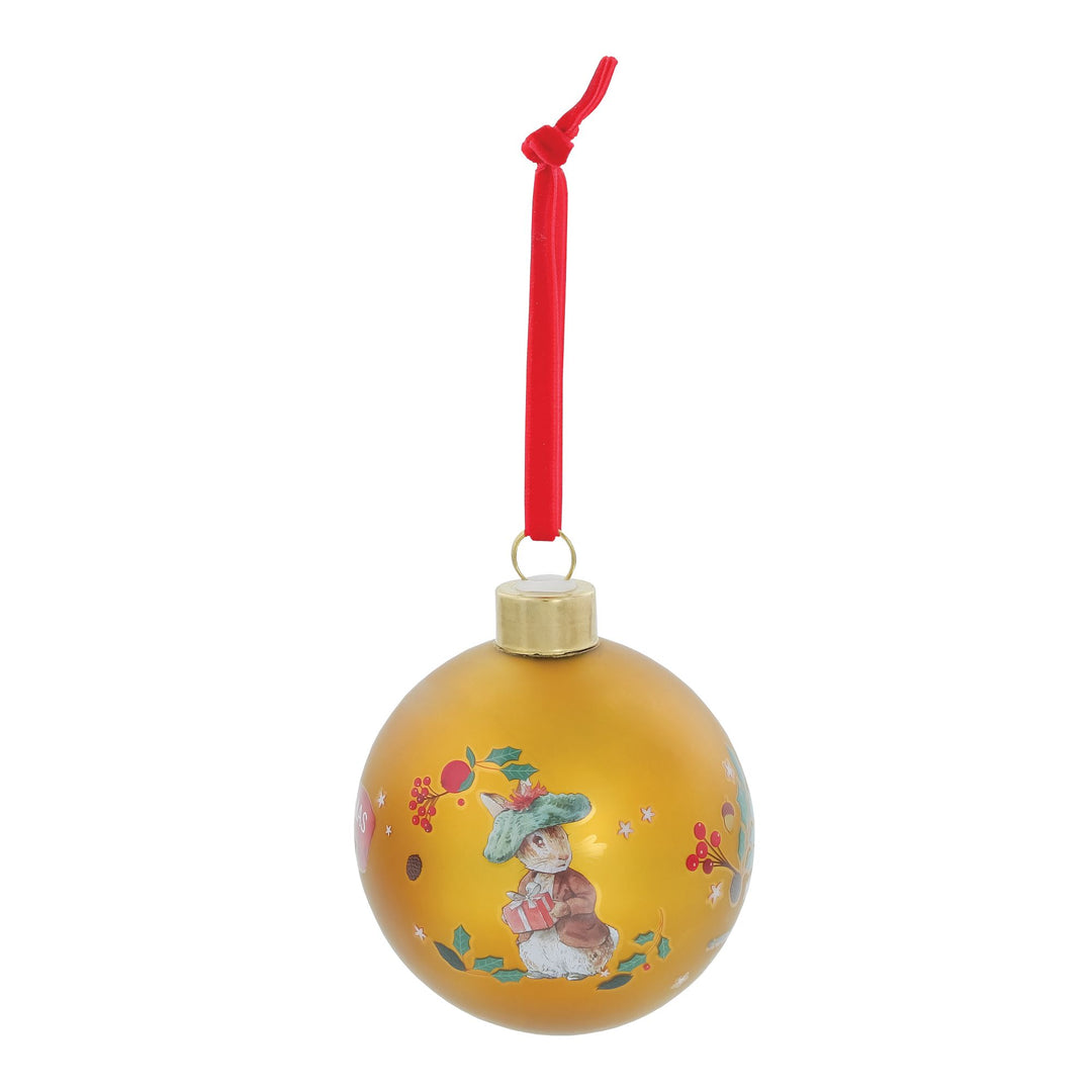 Peter Rabbit Gold Festive Bauble