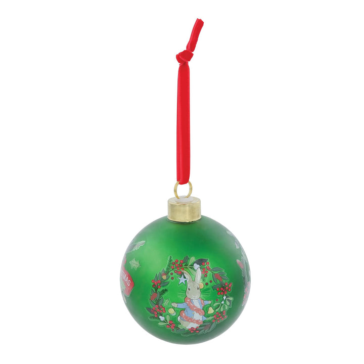Peter Rabbit Green Festive Bauble