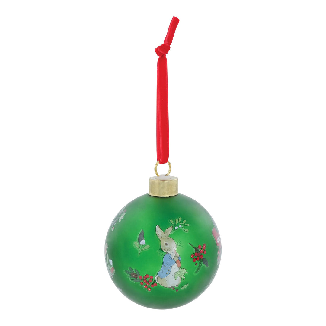 Peter Rabbit Green Festive Bauble