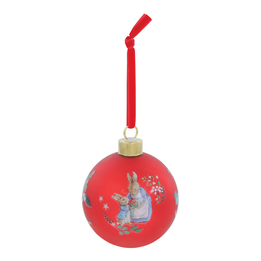 Peter Rabbit Red Festive Bauble