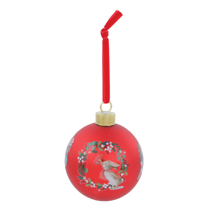 Peter Rabbit Red Festive Bauble