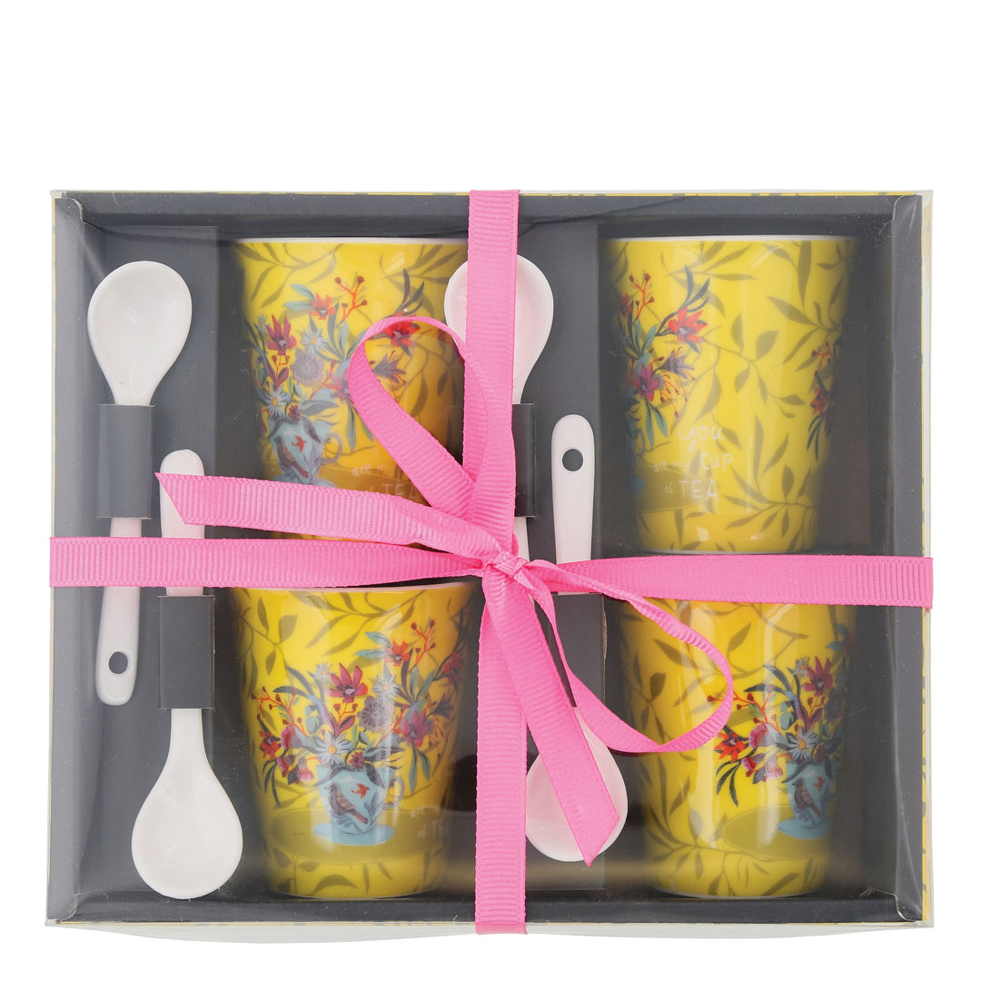 Cup of Tea 4 Cups & Spoon Set by Allen Designs