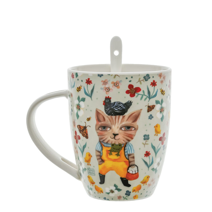 Country Cat Mug & Spoon Set by Allen Designs