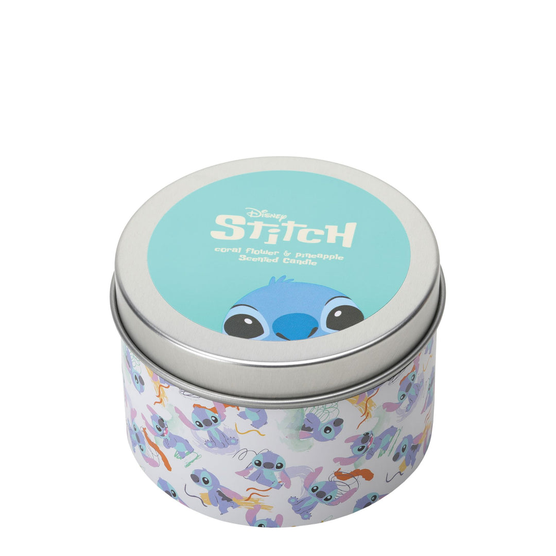 Stitch Coral Flower & Pineapple Tin Candle