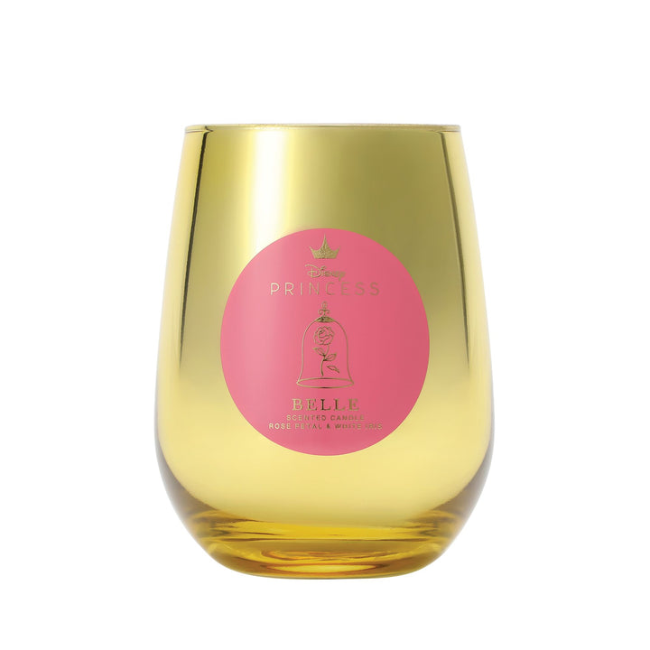 Belle Rose Petal & White Iris Foiled Glass Candle Candle