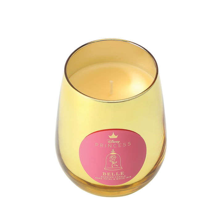 Belle Rose Petal & White Iris Foiled Glass Candle Candle