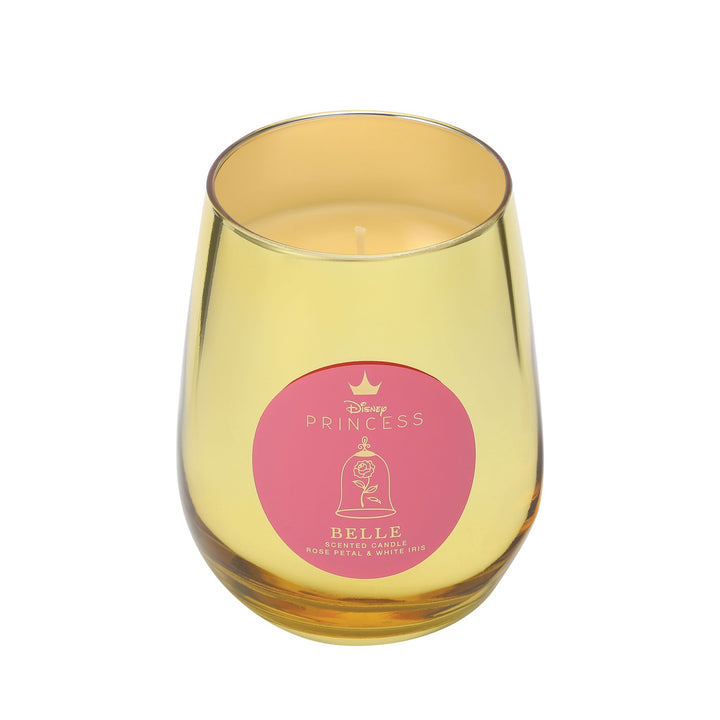 Belle Rose Petal & White Iris Foiled Glass Candle Candle