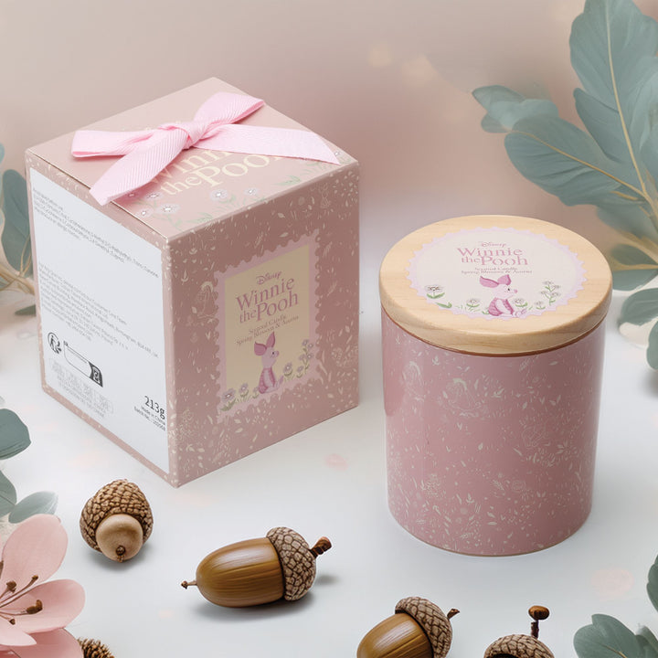 Piglet Spring Blossom & Acorns Glass Candle