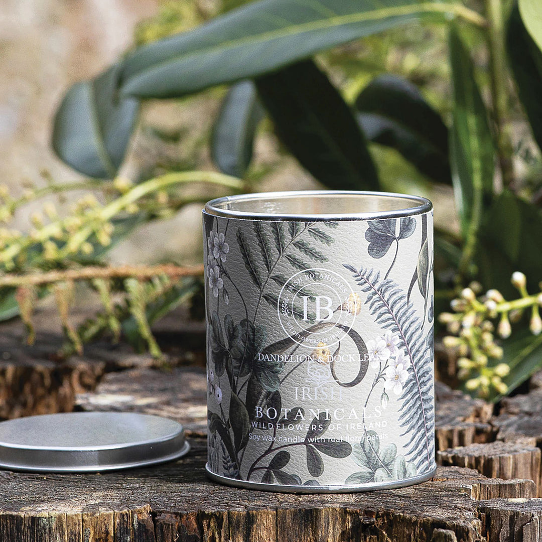 Dandelion and Dock Leaf Tin Candle by Irish Botanicals