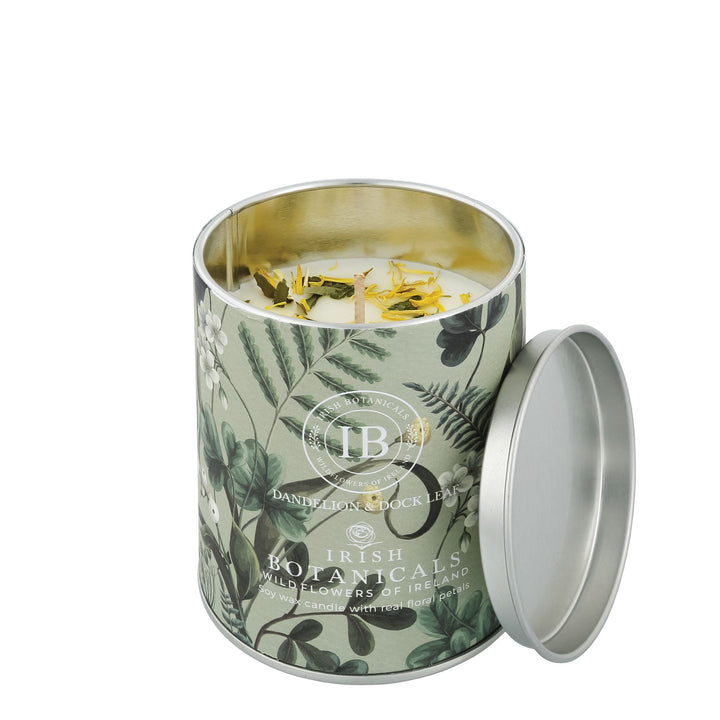 Dandelion and Dock Leaf Tin Candle by Irish Botanicals