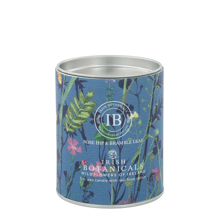 Rosehip and Bramble Leaf Tin Candle by Irish Botanicals