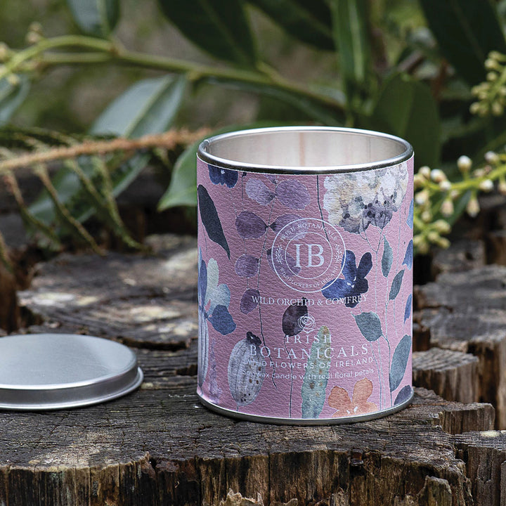 Wild Orchid and Comfrey Tin Candle by Irish Botanicals