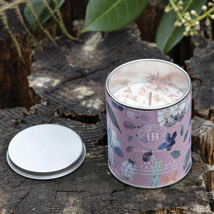 Wild Orchid and Comfrey Tin Candle by Irish Botanicals