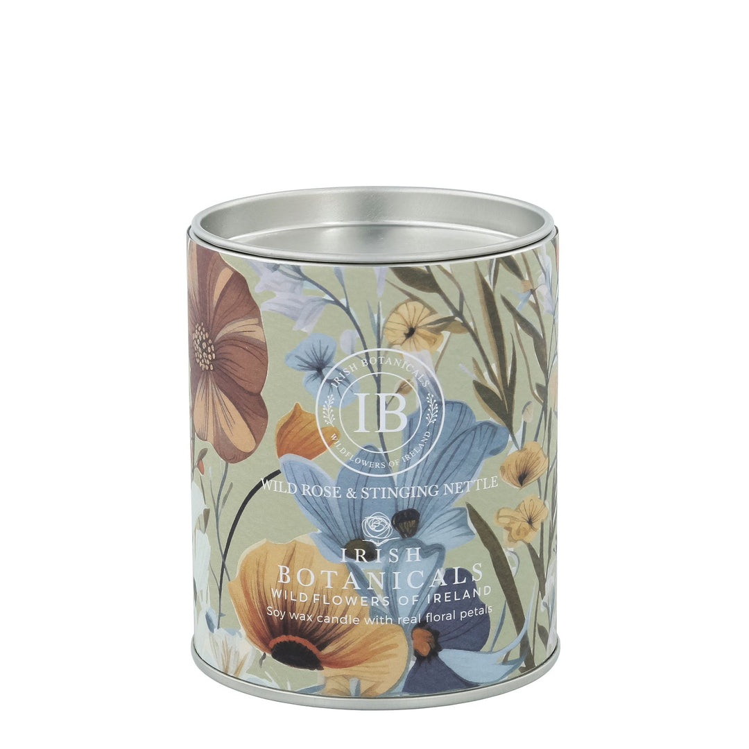 Wild Rose and Stinging Nettle Tin Candle by Irish Botanicals