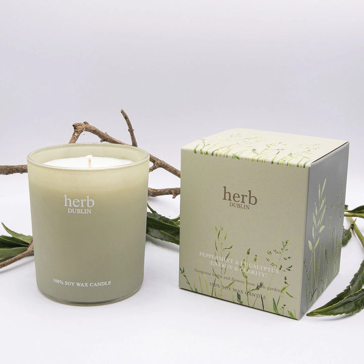 Peppermint, Eucalyptus And Lime Candle by Herb Dublin