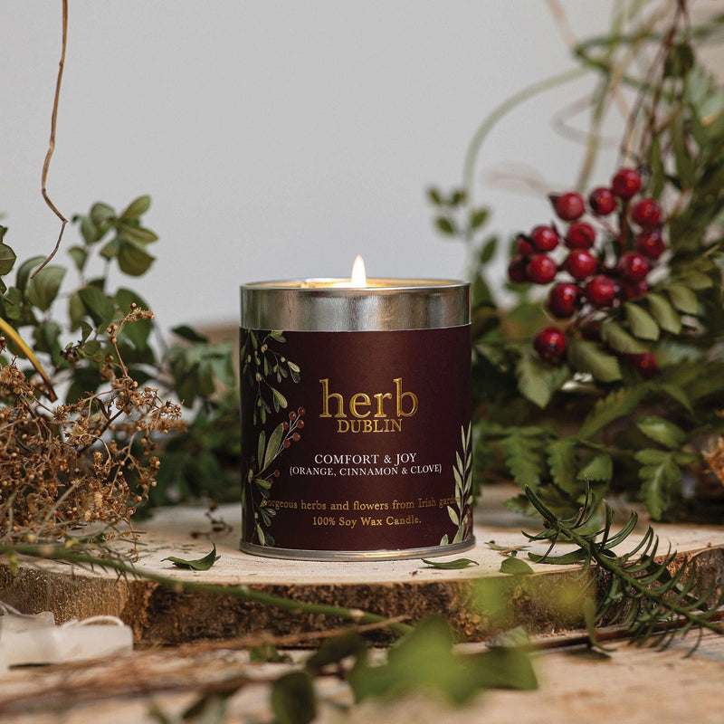 Comfort And Joy Tin Candle by Herb Dublin - Enesco Gift Shop
