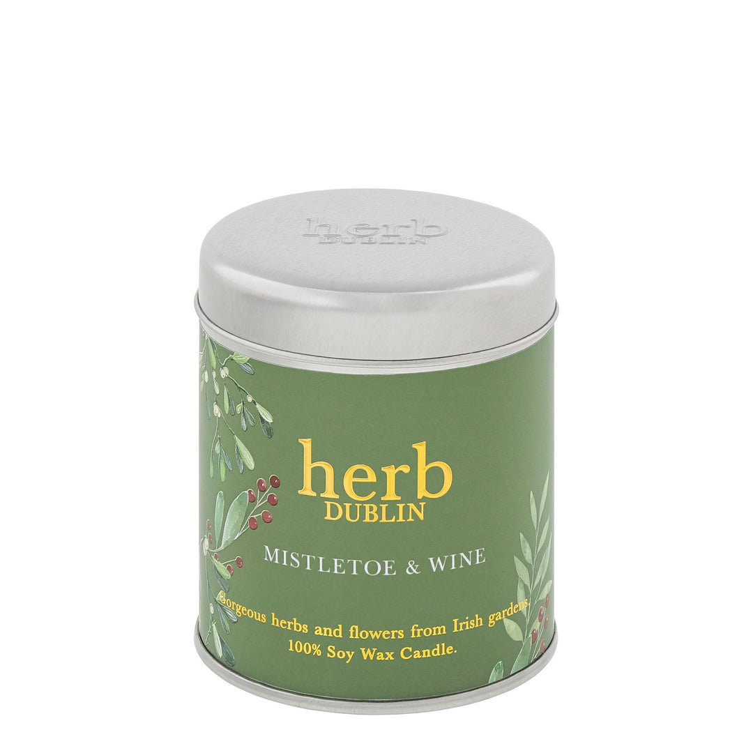 Mistletoe & Wine Tin Candle by Herb Dublin