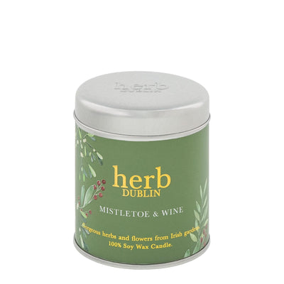 Mistletoe & Wine Tin Candle by Herb Dublin - Enesco Gift Shop