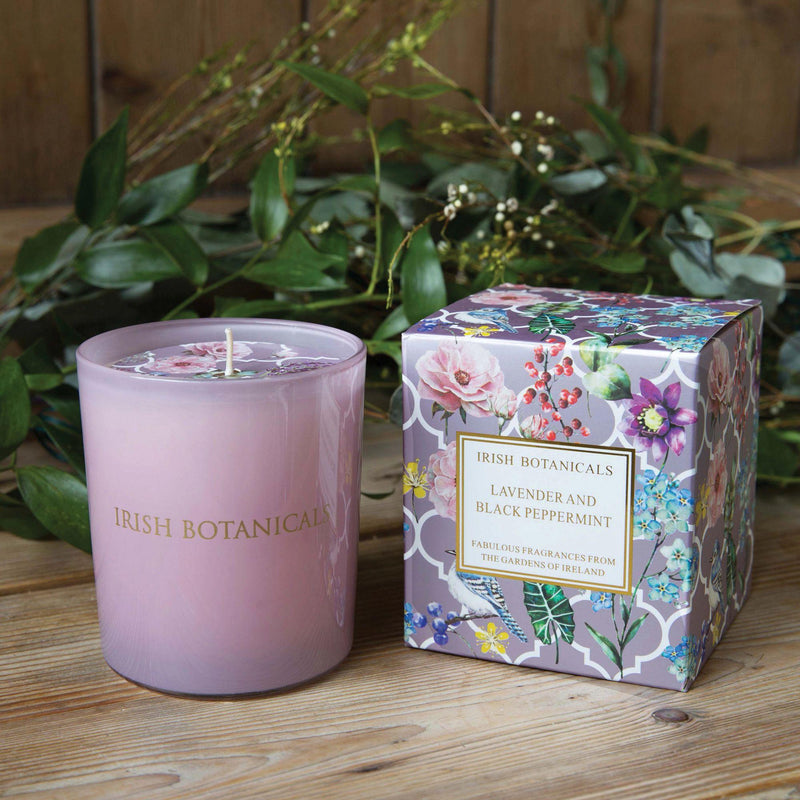 Lavender And Black Peppermint Candle by Irish Botanicals - Enesco Gift Shop