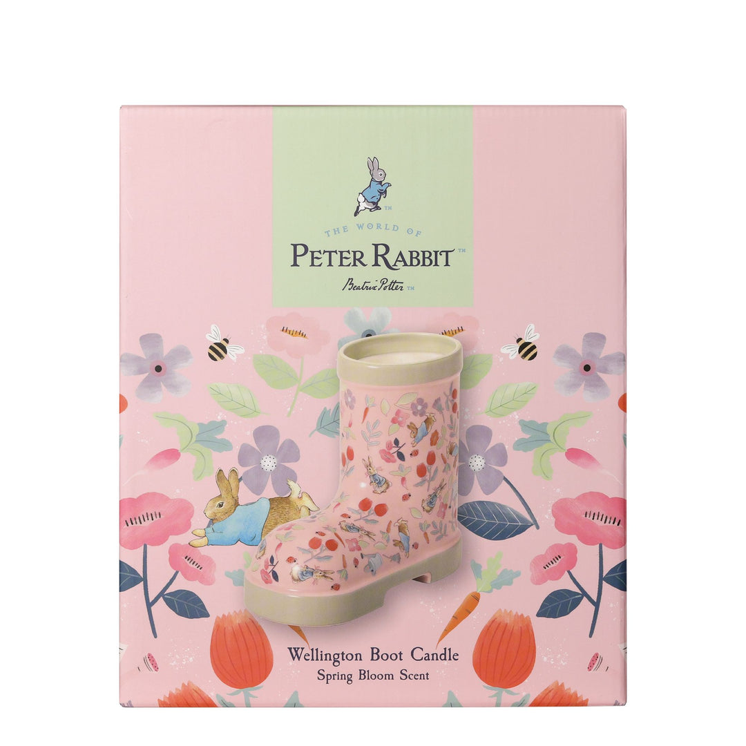 Peter Rabbit Spring Special Peter Rabbit Spring Bloom Wellington Boot Shaped Candle โ Enesco Gift Shop