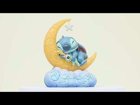 Sweet Dreams (Stitch & Scrump on Light-up Moon Figurine) - Disney Traditions byJim Shore