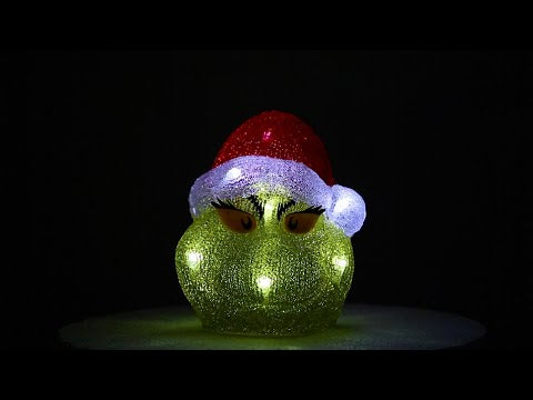 Grinch Head Lit Figurine