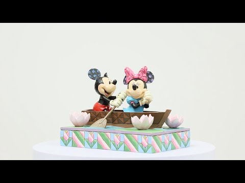 Row-mance is in the Air (Mickey & Minnie in a Rowboat Light-up Figurine) - Disney Traditions by Jim Shore