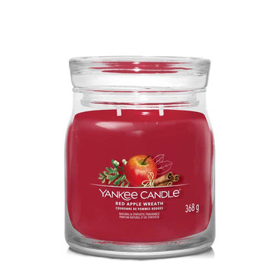 Red Apple Wreath Signature Medium Jar by Yankee Candle - Enesco Gift Shop