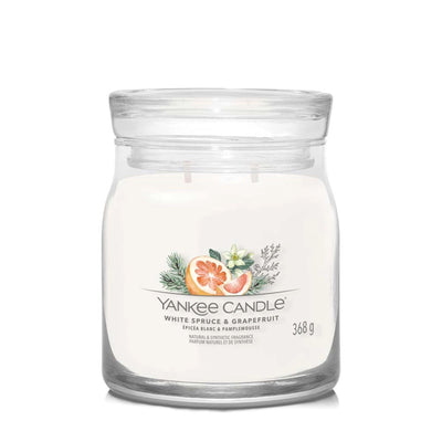 White Spruce & Grapefruit Signature Medium Jar by Yankee Candle - Enesco Gift Shop