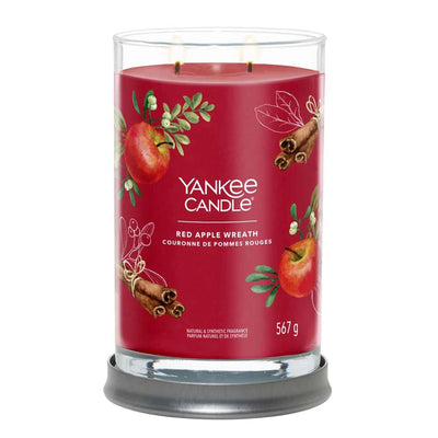 Red Apple Wreath Signature Large Tumbler by Yankee Candle - Enesco Gift Shop