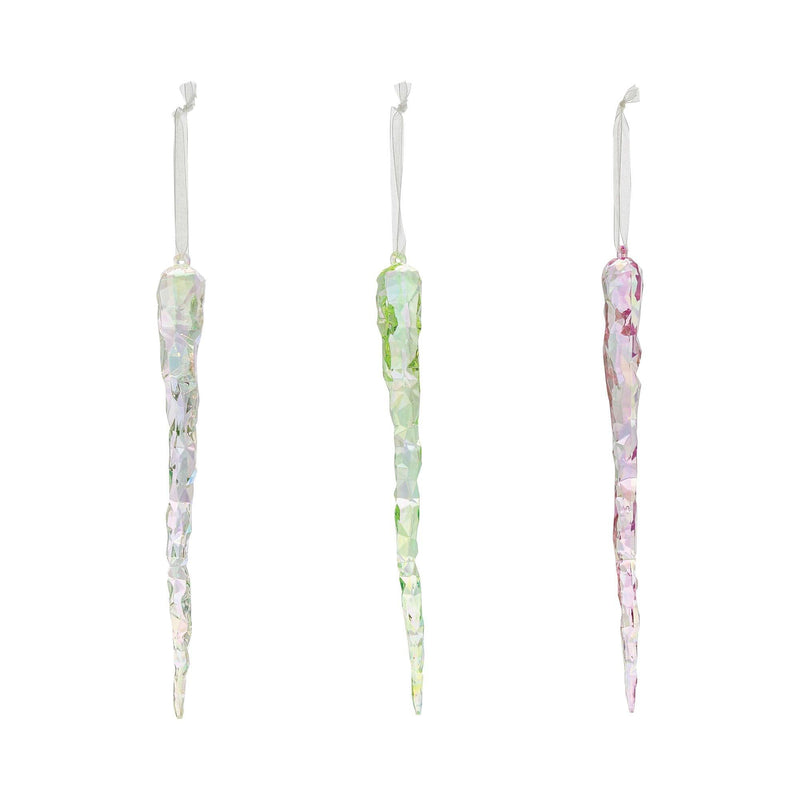 Pearlised Icicles Hanging Ornaments - 3 Assorted - Enesco Gift Shop