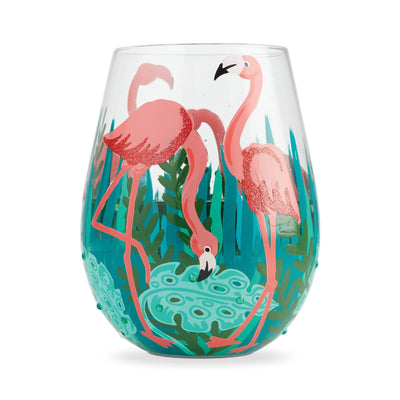 Fancy Flamingo Stemless Glass by Lolita - Enesco Gift Shop