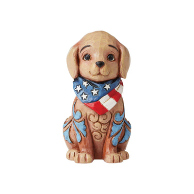Patriotic Puppy Mini Figurine - Heartwood Creek by Jim Shore - Enesco Gift Shop