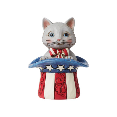 Patriotic Kitten Mini Figurine - Heartwood Creek by Jim Shore - Enesco Gift Shop