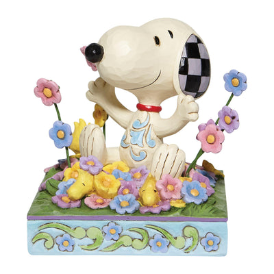 Bouncing into Spring (Snoopy in bed of Flowers Figuirne) - Peanuts by Jim Shore - Enesco Gift Shop