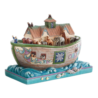 Set Sail With Faith That Doesn't Fail (Noahs Ark Masterpiece Figurine) - Heartwood Creek by Jim Shore - Enesco Gift Shop
