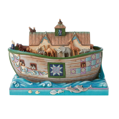 Set Sail With Faith That Doesn't Fail (Noahs Ark Masterpiece Figurine) - Heartwood Creek by Jim Shore - Enesco Gift Shop