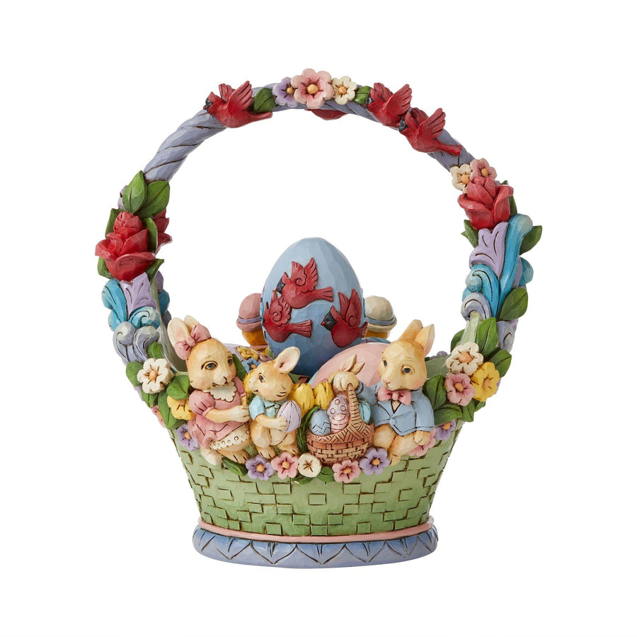 Easter Cheer Found Here (17th Annual Easter Basket with Four Eggs) - Heartwood Creek by Jim Shore - Enesco Gift Shop