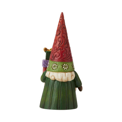 "I'll Be Gnome For Christmas" (Christmas Gnome Holding Gifts Figurine) - Heartwood Creek by Jim Shore - Enesco Gift Shop