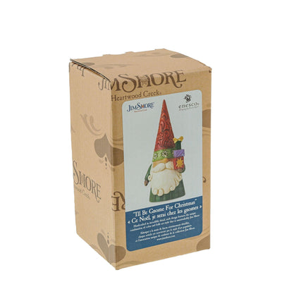 "I'll Be Gnome For Christmas" (Christmas Gnome Holding Gifts Figurine) - Heartwood Creek by Jim Shore - Enesco Gift Shop